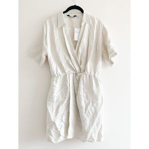 & Other Stories Twisted Waist Twill Mini Dress